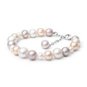 Bratara perle naturale multicolore si argint DiAmanti 202-45B-G